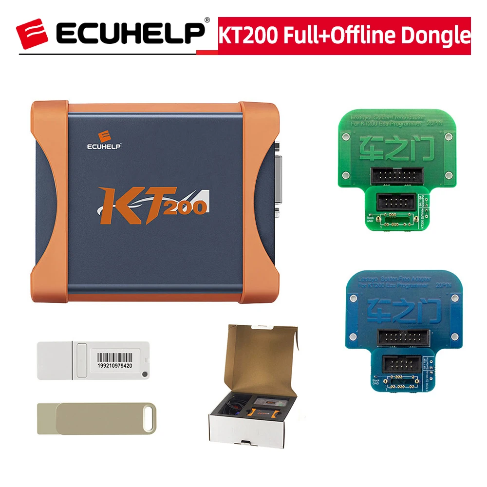 ECUHELP KT200 Full Version ECU Programmer ECU Chip Tuning Tool with Offline Dongle + BDM / Jtag Adapter Fit for Toyota Lexus