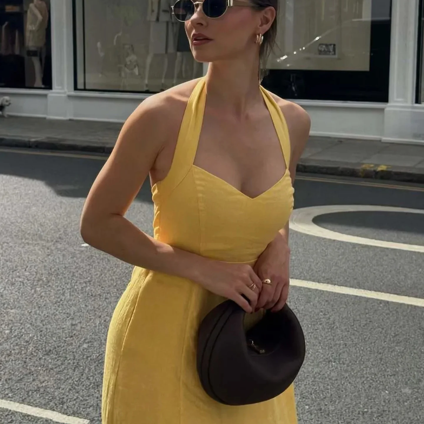 صيف جديد وصول المرأة حصيرة القطن الكتان مزيج عقدة Ne شنقا عالية الخصر ميدي طويل الدكتور #3