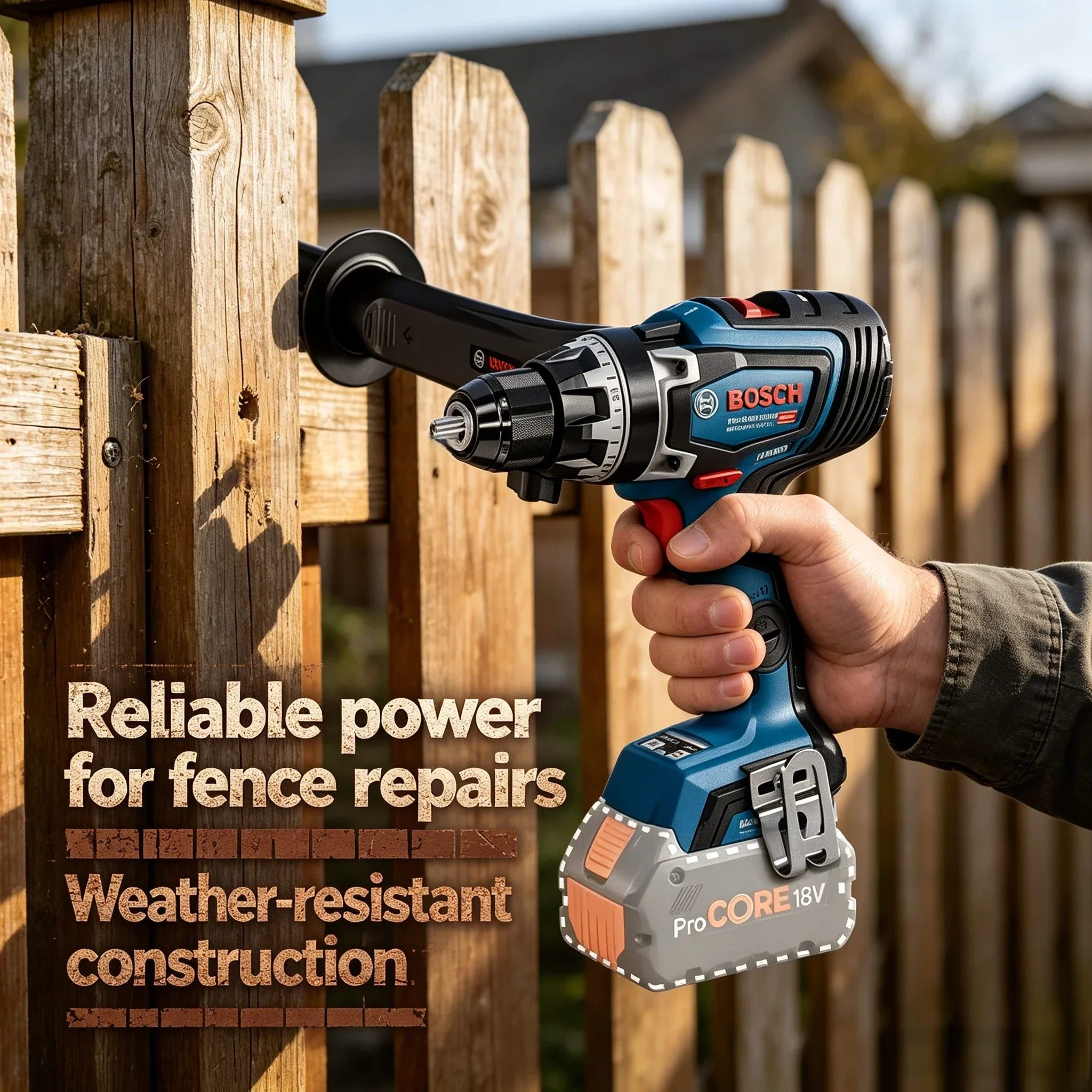 BOSCH GSR 18V-150C Professional Heavy-duty Cordless Screwdriver, Keyless Chuck & Metal Belt Clip,Portable Construction PowerTool