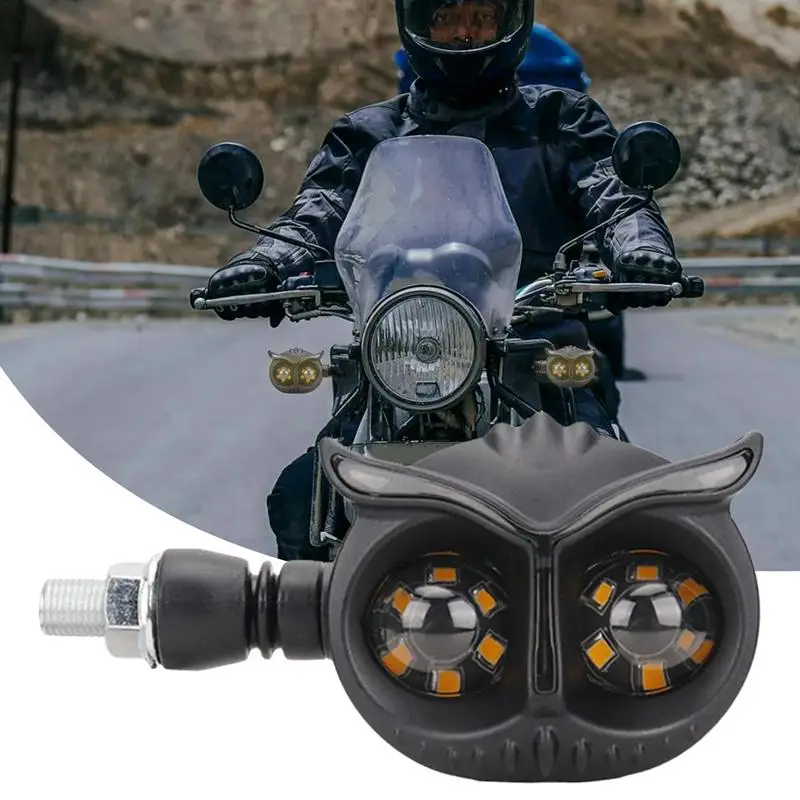 Motorcycle Blinkers Multifunctional Motorbike Turn Signals Owl Shape Motorcycle Indicator Light Bright Daytime Running Lights