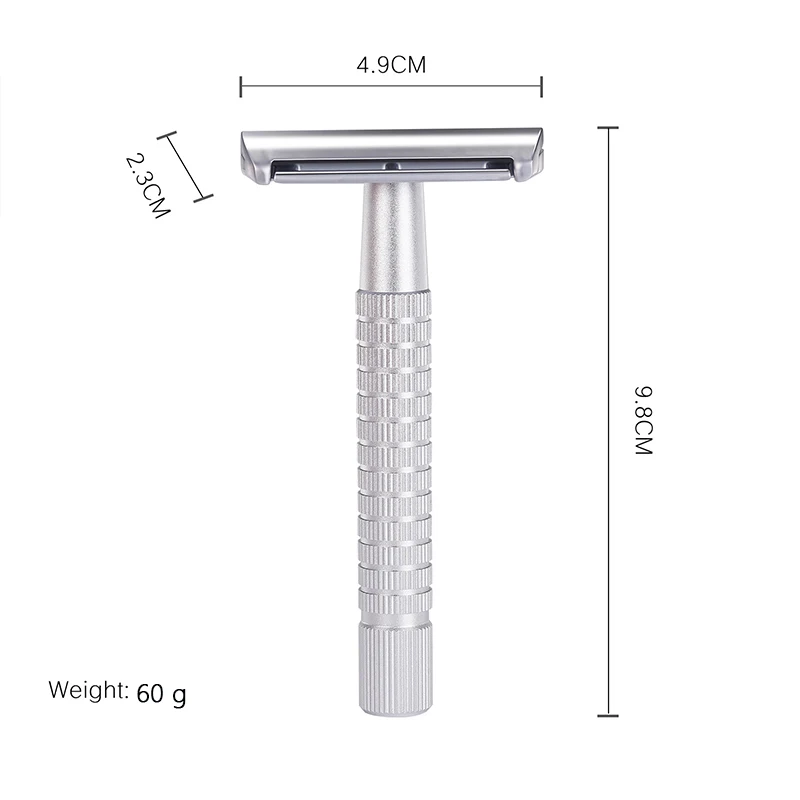 Safety double-sided razor blade for manual shaver, anti-scratch beard cutter, portable vintage men's shaving knife view 6