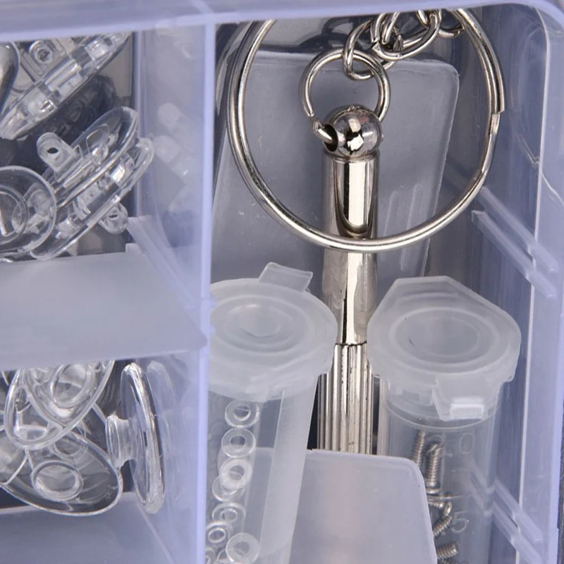 2X Optical Glasses Repair Kit Eyeglass Repair Screws Tool Box Eyeglass Sunglasses Screw Nut Nose Pad Assortment Set