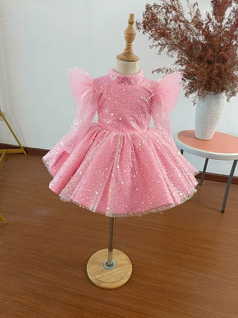 Mvozein Blumenmädchenkleider Puffy Mädchen Hochzeit Party Kleid Niedliches Baby Mädchen Kleid Pailletten Prinzessin Kleid Kind Kind Geburtstag Kleider