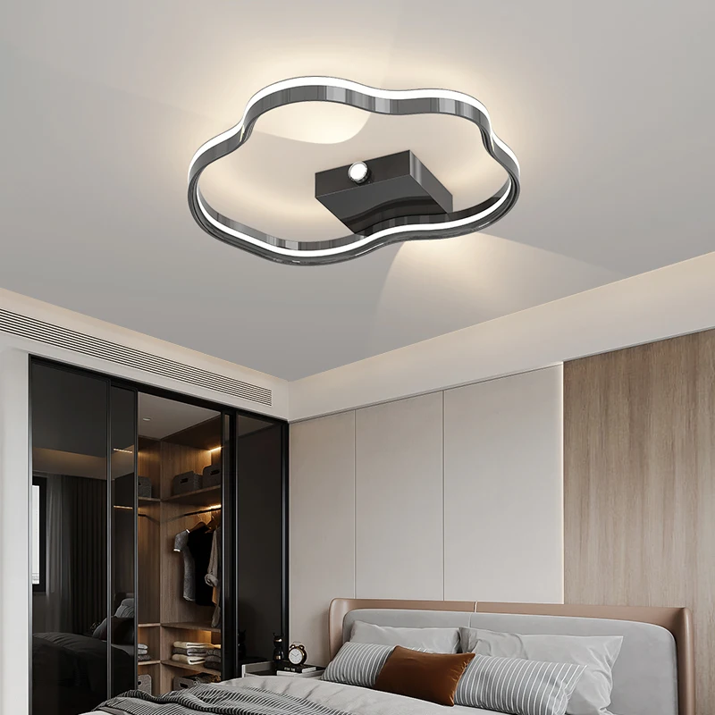Cloud Simple LED Ceiling Light 2024 Black Round Bedroom Lighting Living Room Balcony Indoor Modern Lamp Home Interior Decor Lamp