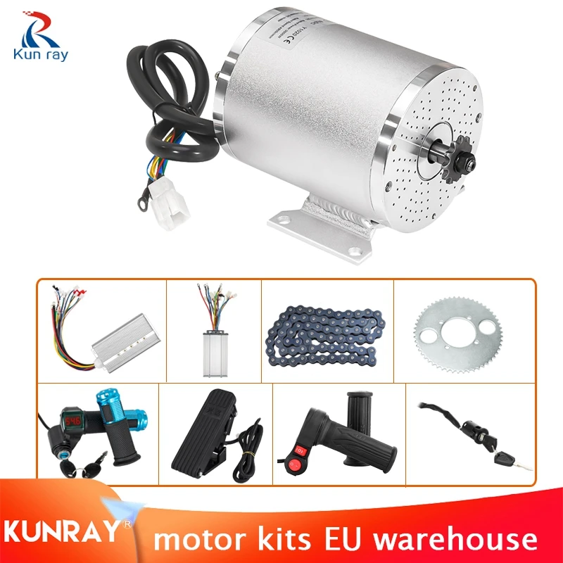 

Kunray E-motor Bike Brushless Motor with Controller Conversion Kits 36V 1000w for Scooters Go-Karts Motor 3000w 72v