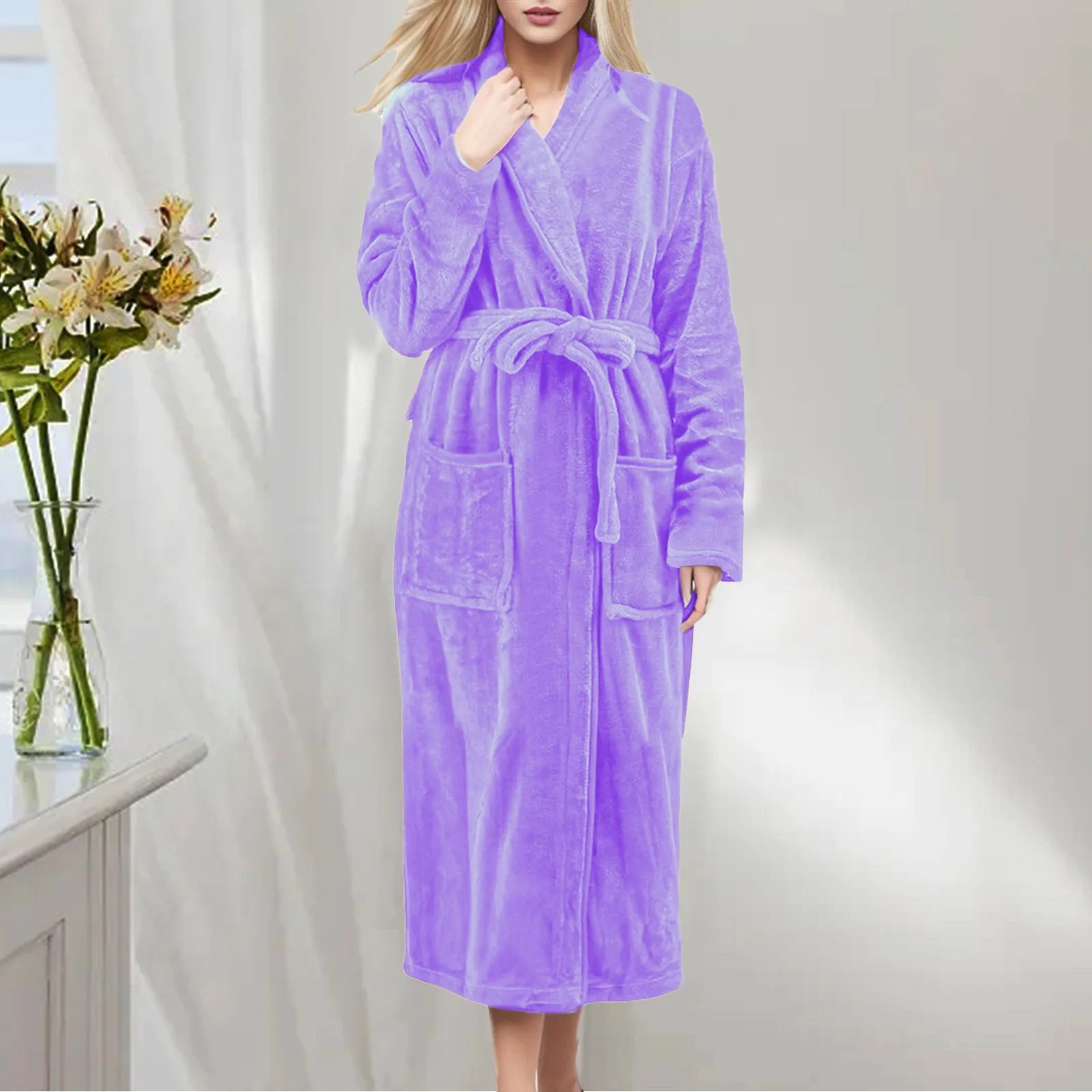 Autumn Winter Women\'s Fashion Warm Long Bathrobes Plus Size Thicken Bath Robes Soft Comfortable Homewear Women\'s Pajamas