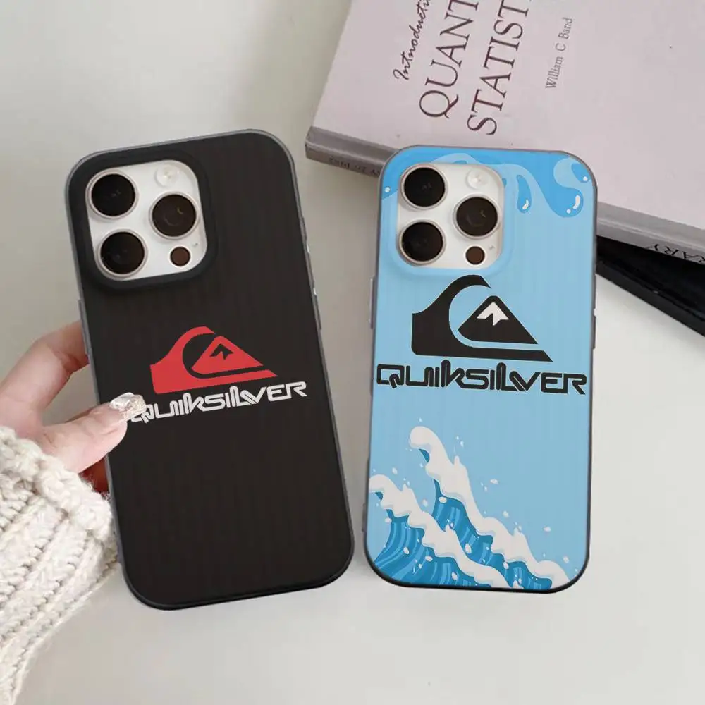 

Q-QuiksilverS LOGO Phone Case For IPhone 17 16 15 11 12 13 14 Pro Max Soft Corrugated Silicone Cover Case