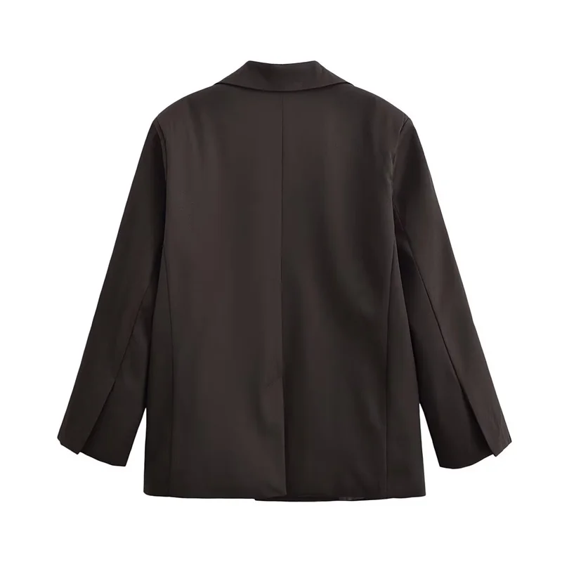 Jaqueta estilo ocidental texturizada marrom profundo 2025 outono/inverno moda elegante nova chegada