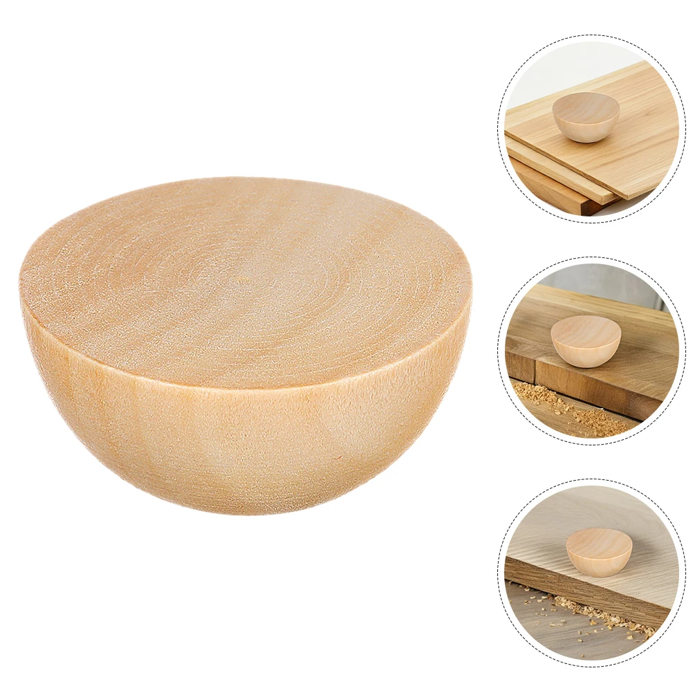 

20pcs Natural Half Wood Balls For Diy Crafts Unfinished Wooden Beads Home Decor Rustic Touch Durable Lotus Wood Craft Supplies