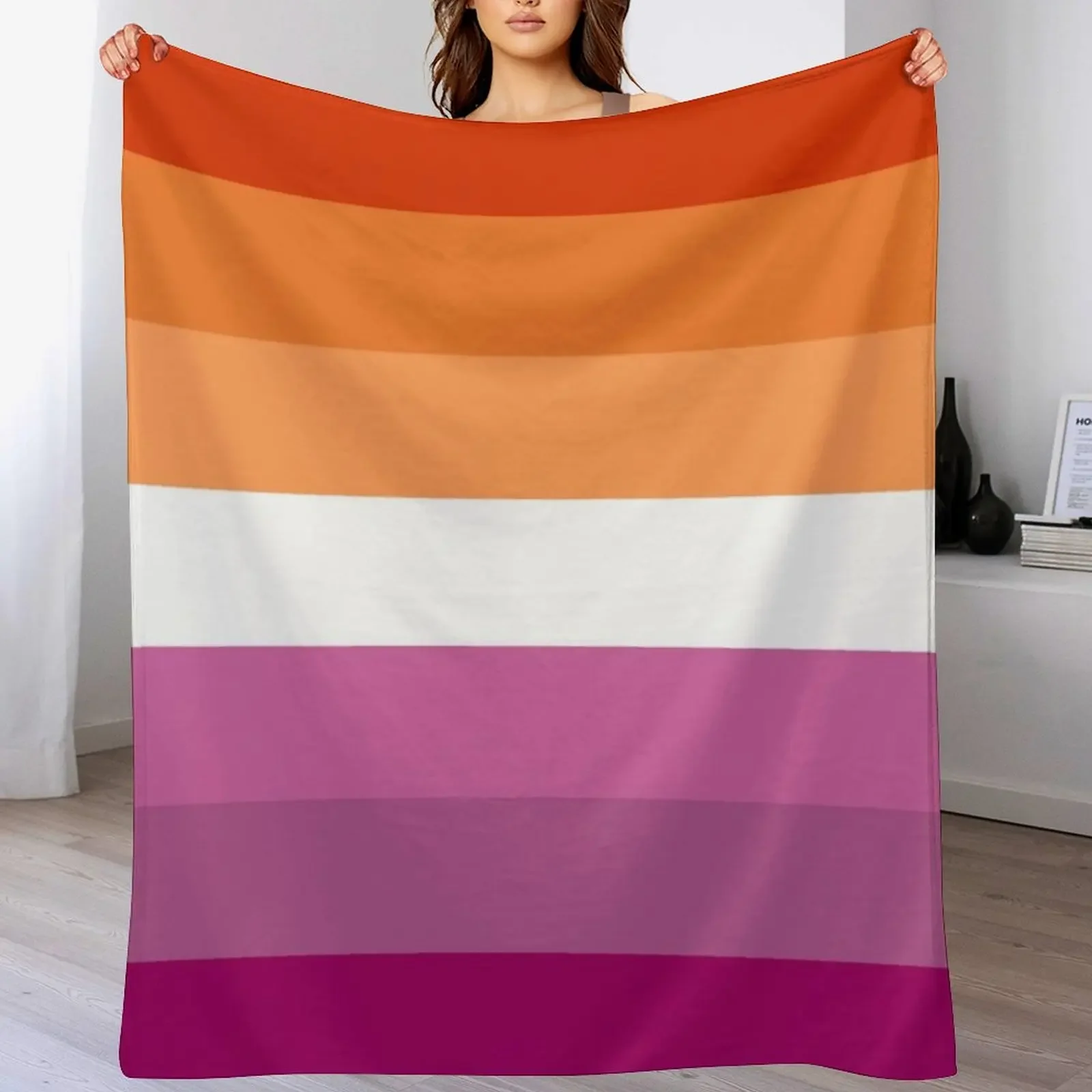 New lesbian flag expanded Throw Blanket Modern Design Soft Blanket for Home Decor