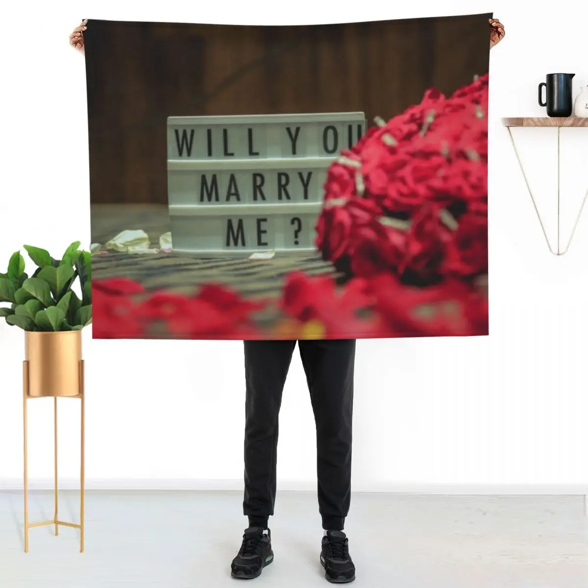 Will You Marry Me? Marriage Proposal Throw Blanket Blankets For Bed Tourist Picnic Personalized Gift Bed Winter beds Blankets
