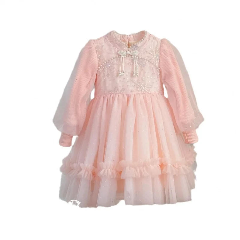 Girls Spring and Autumn Princess Dress New Bubble Skirt Children\'s Fashionable Dress