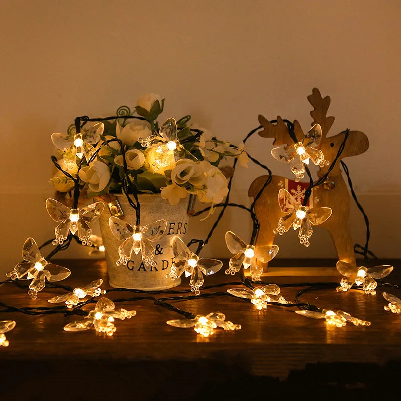 

Гирлянда-бабочка на солнечной энергии, уличные гирлянды с 8 режимами, водонепроницаемая, на солнечной энергии для патио, двора, рождественского декора