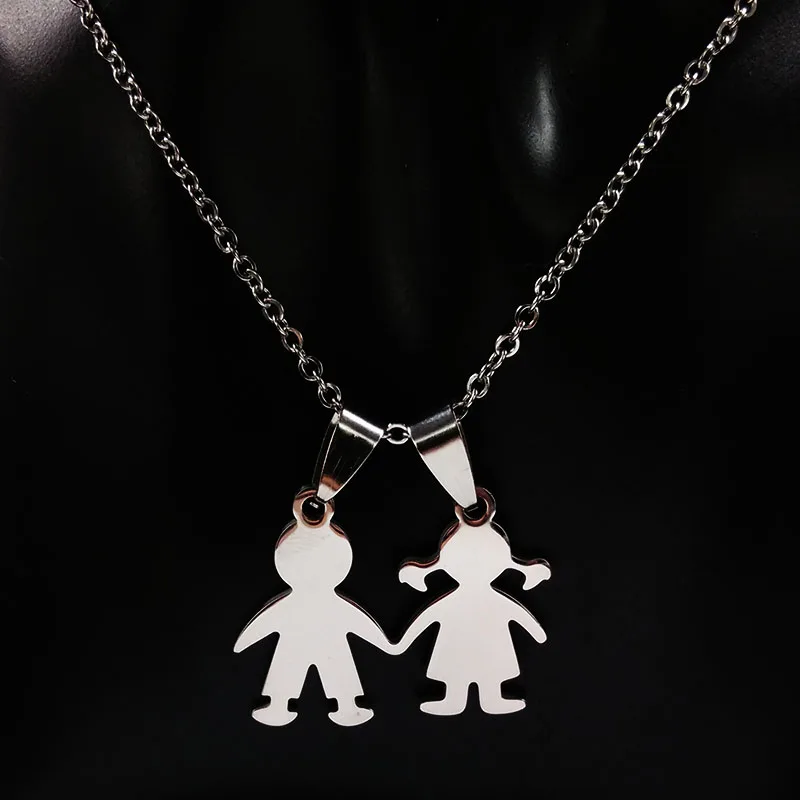 Family Boys Girl Stainless Steel Necklaces Mama Necklace Pendants For Women Men Kids Jewelry Colares Feminino Masculino N535SR