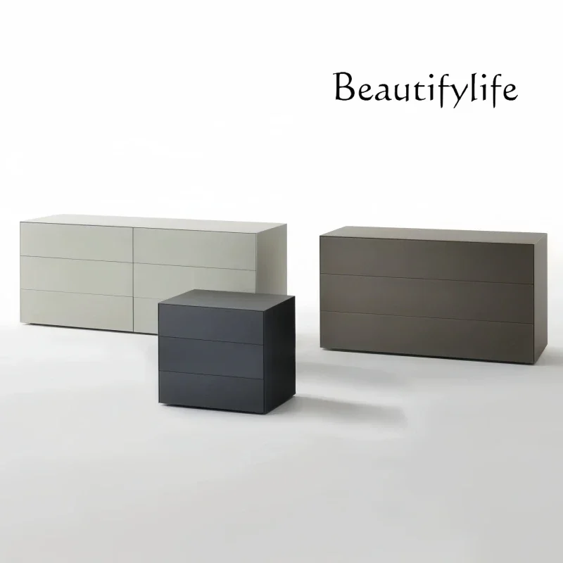M Light Luxury Bedside Table Glass Solid Wood High-grade Small Bedside Table Modern Simple Storage Drawer Short Cabinet