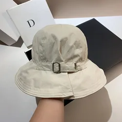 Designer Brand Women Belt Buckle Bucket Hat Luxury Sunscreen Panama Dome Fisherman Hat Casual Beach Sun Hats Basin Cap