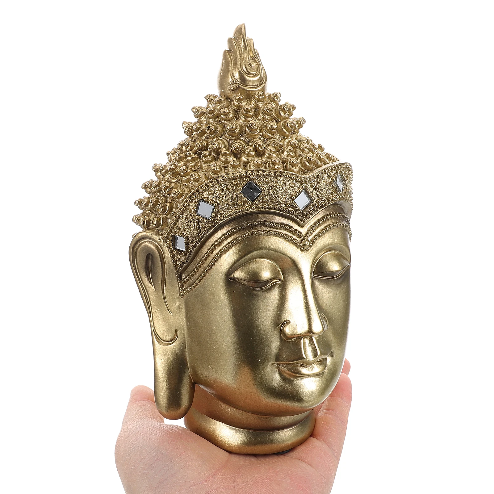 

Buddha Head Statue Sculpture Decoration Adorable Resin Desktop Figurines Statues Decors Adornment