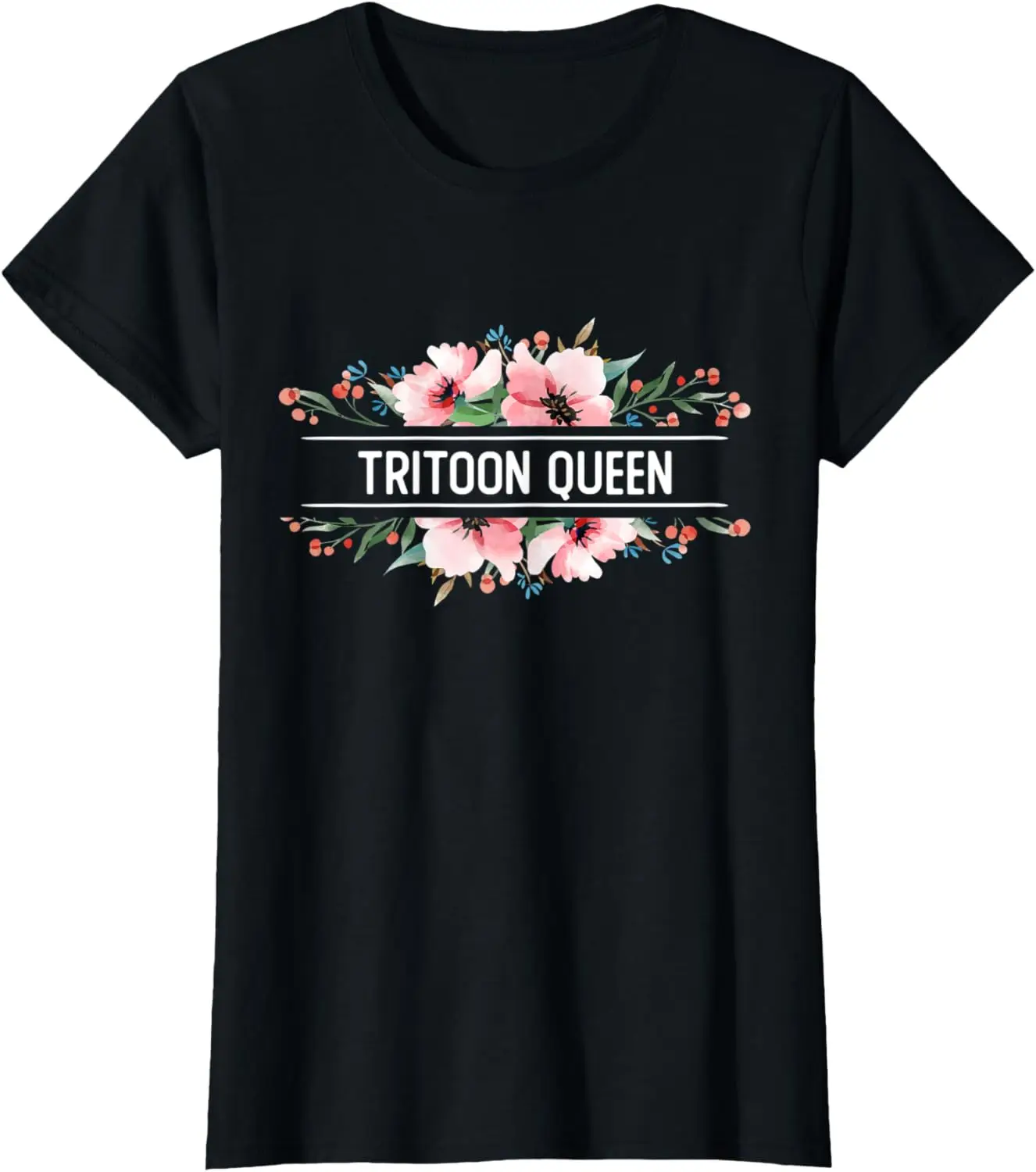 

Womens Tritoon Queen Funny Tri-toon Boat Captain T-Shirt