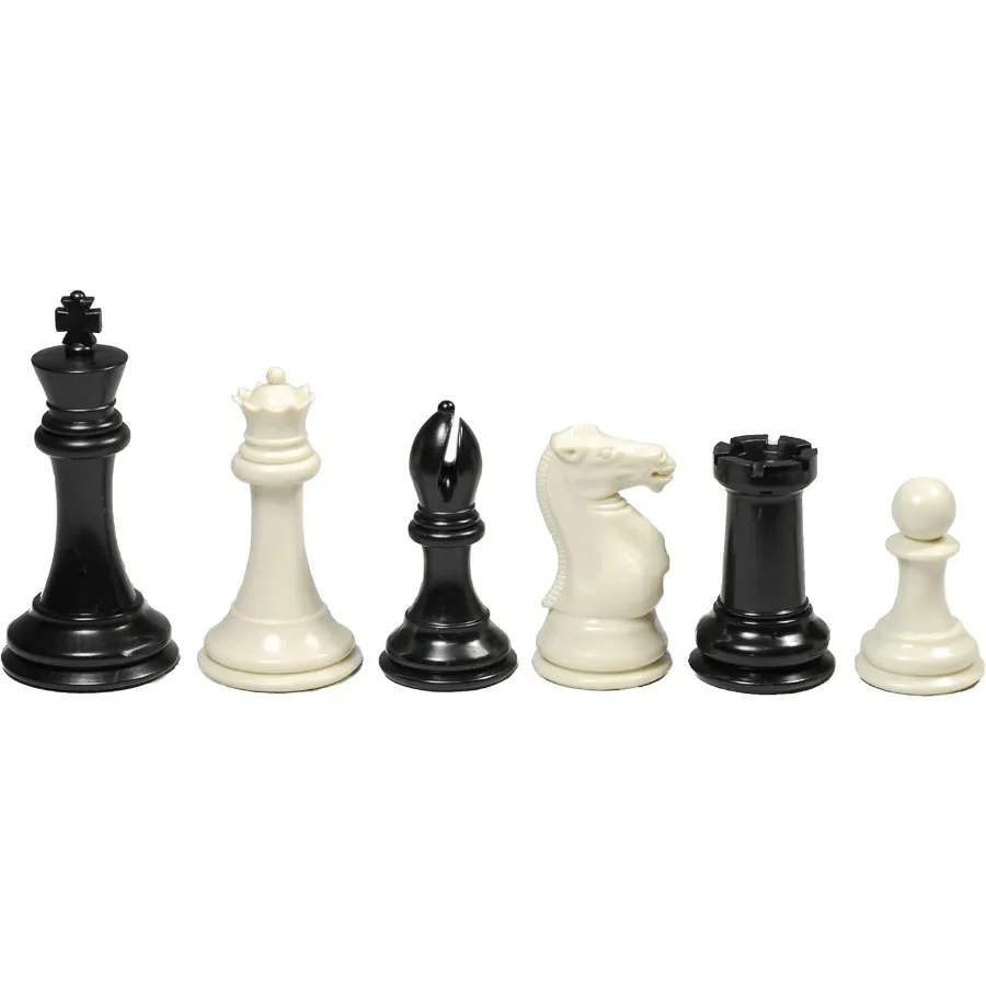 Zestaw szachowy podróżny dla dorosłych z konstrukcją turniejową, zawierający luksusową elektryczną torbę z niebieskiego płótna oraz potrójnie obciążone figury szachowe.