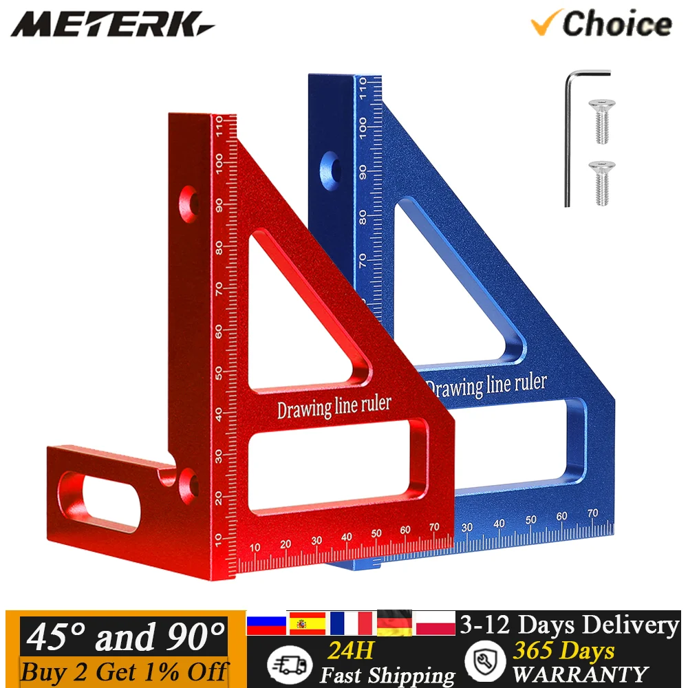 

Многоугольный измерительный квадратный транспортир из алюминиевого сплава под углом 45 ° 90 °