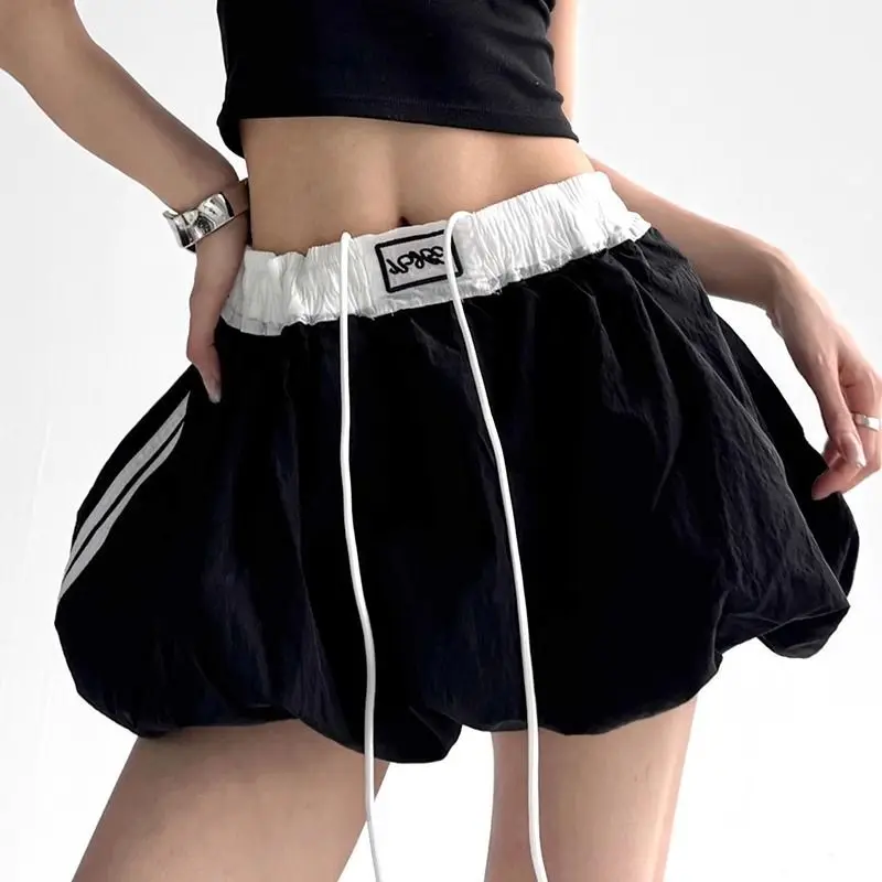 

Deeptown Korean Style Mini Skirts Women Sweet Striped Patchwork Short Skirts Y2k Fashion Summer Streetwear Ruffle Skirt Shorts