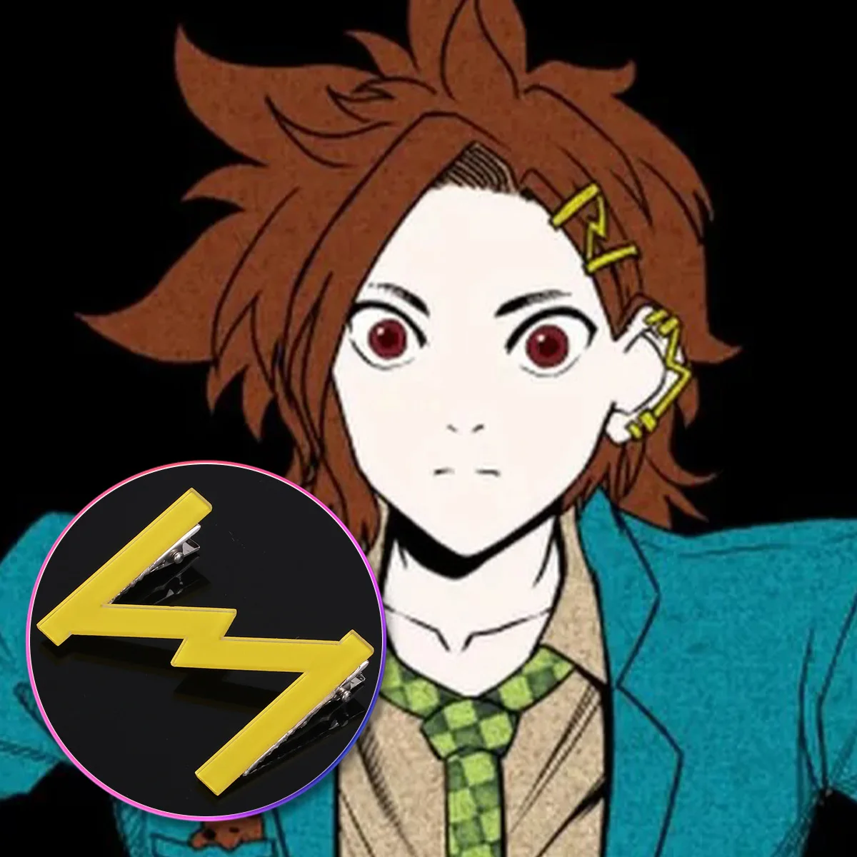 Joe Tazuna Cosplay Hairpin Plastic Yellow Lightning Men Game Your Turn To Die Halloween Cosplay Accessories