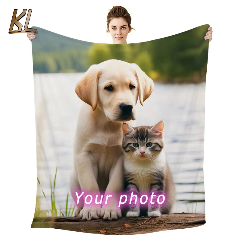 

Custom Flannel Throw Blanket Personalized Photo Fleece Blankets Sofa Gift Customized Text Pictures Sudoku for Pet Friends Family