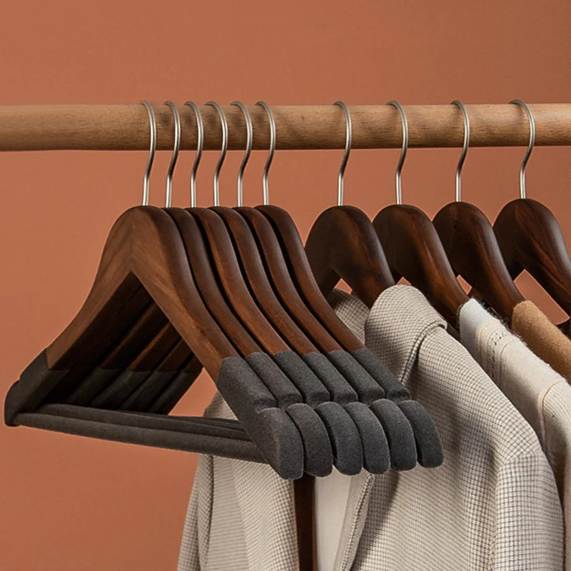 Wooden Hanger Suit Hangers Non Slip Wood Velvet Hangers for Hanging Pants,Suits,Dress,Skirts-360°Rotating Hanger for Home,Hotels