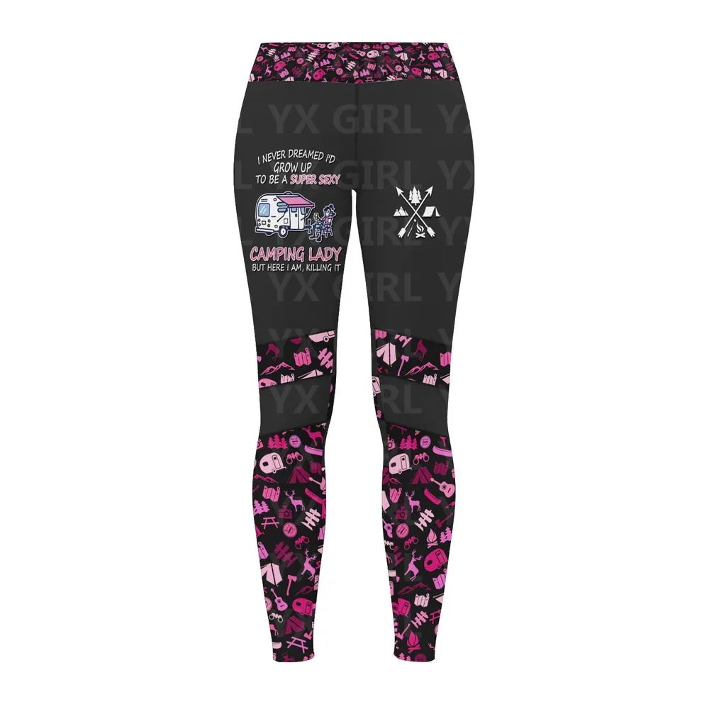 Mallas de barman para mujer, Leggings con estampado 3D, color negro y rosa, regalo