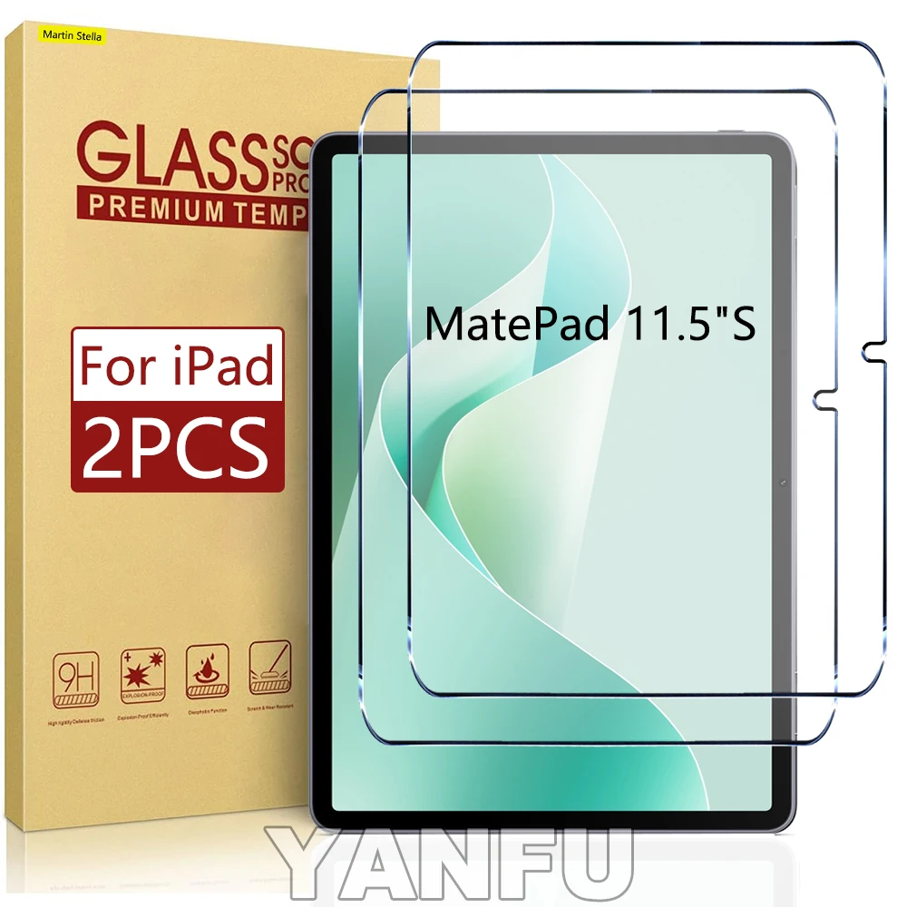 2Pcs Tempered Glass Screen Protector For Huawei Mate Pad 11.5s Accesorios 9H Protective Film Case Friendly