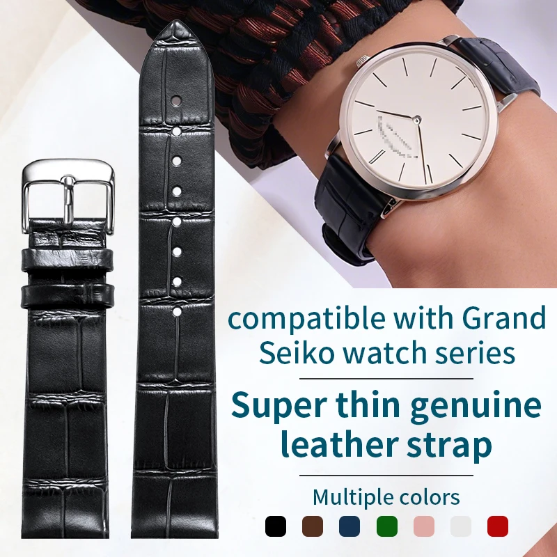 

Совместим с ремешком для часов из натуральной кожи Grand Seiko Elegance Collection — ультратонкий оригинальный сменный ремешок из воловьей кожи