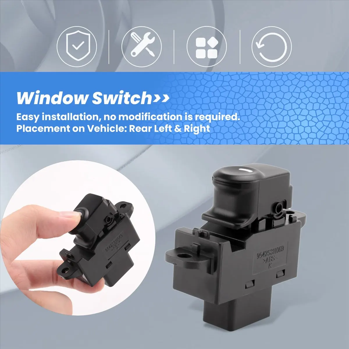 #46X Car Rear Power Window Switch Left Right for ACCENT SOLARIS 2011-2017,For HYUNDAI Window Switch,(ABS)
