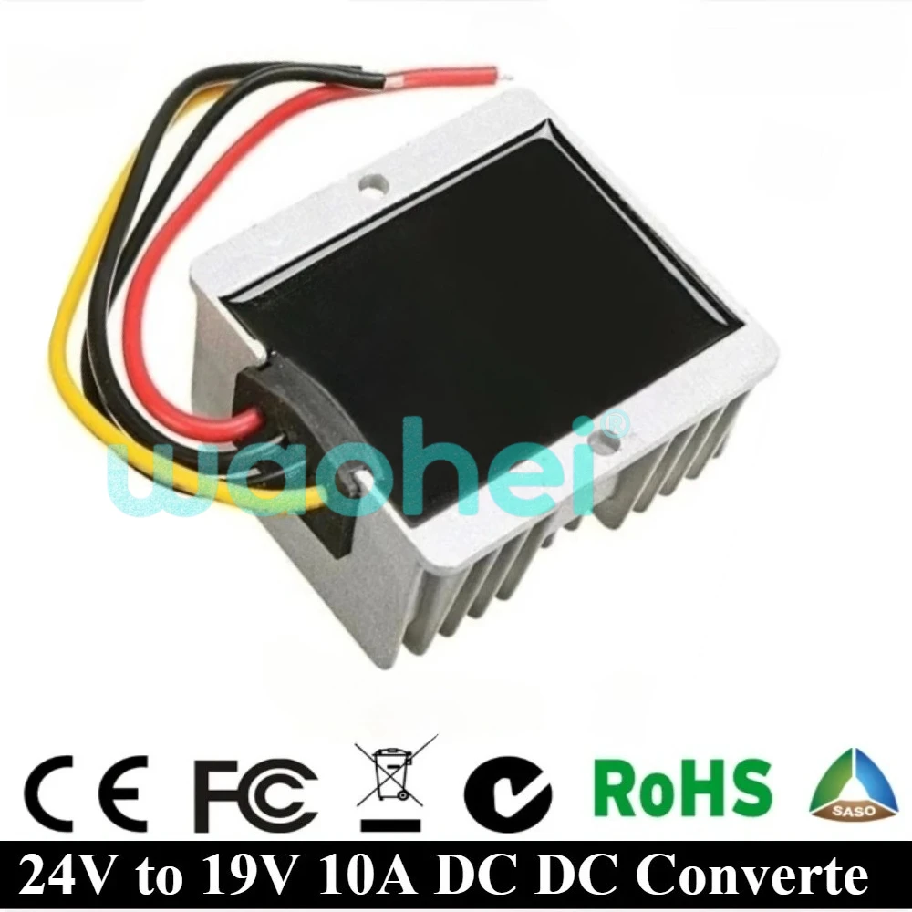 

24V to 19V 10A DC DC Step Down Converter 24 Volt Reducer 19 Volt Voltage Regulator Reliable Supply for Car CE ROHS Certificated