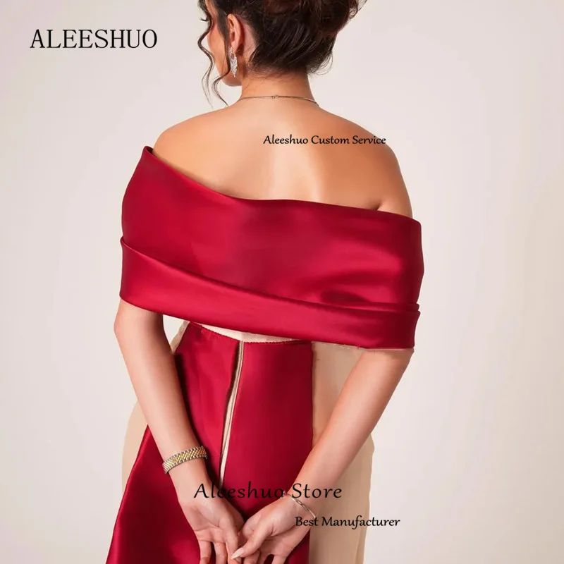 Elegant Contrast Color Sleeveless Satin Prom Dress Pleat Beaded Crystal Evening Dress Sexy Strapless Backless 2025 Customized