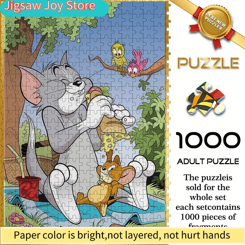 

Warner Bros Seamless Puzzle Z9.16-52, Tom And Jerry Picnic Pattern,Durable Thick Puzzle, a Great Brain Game for Adults, Perfec