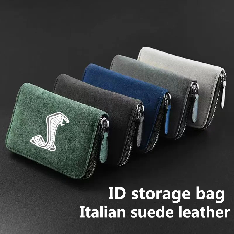 

Car Suede Leather Portable Storage Box Driver's License ID d Storage Bag for Ford mustang GT 2023 2020 2019 2018 2017 SHELBY