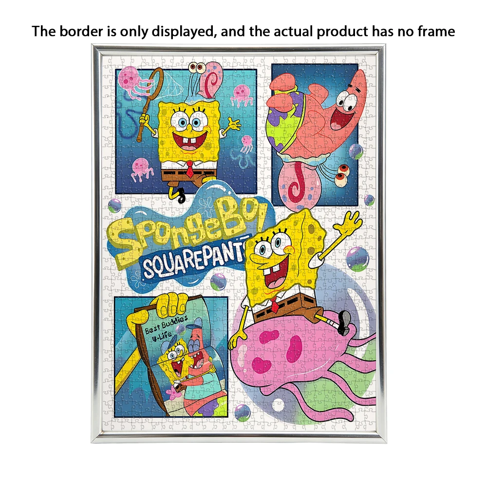 لعبة ألغاز أرضية خشبية سبونجبوب وباتريك خيارات قطع مختلفة عالية الجودة متوفرة 108/200/300/500/1000