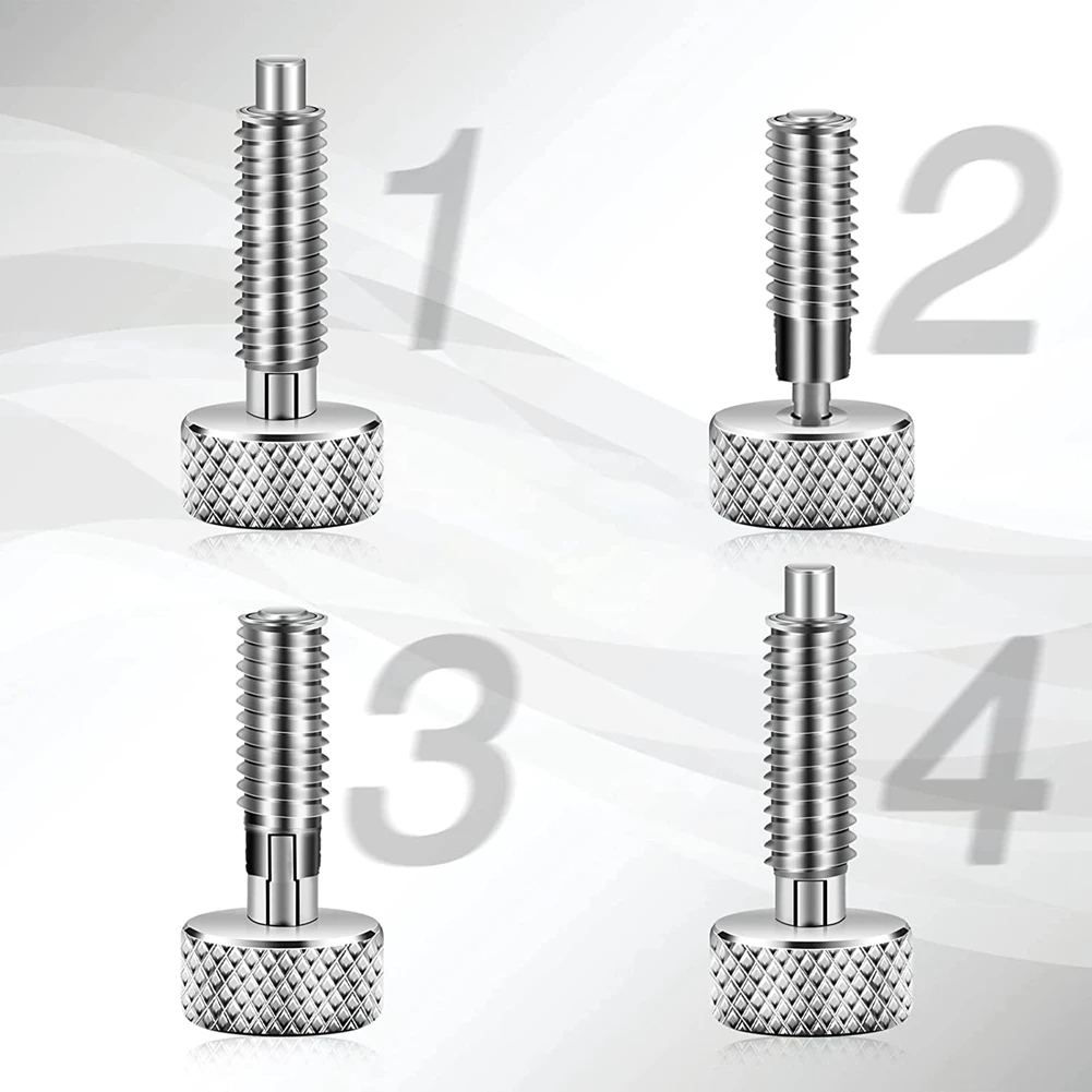 2 Pcs Hand Retractable Spring Plunger Stainless Steel Lock Out M6 Type Quick Release Pins For Rolling Toolbox Packout-B61B