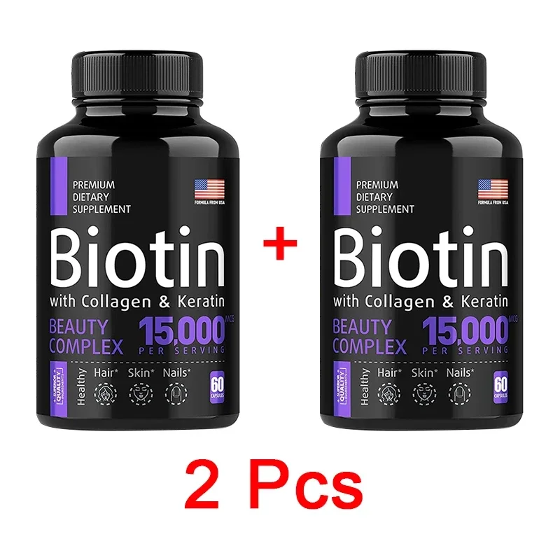 

2 Bottle Nourishing Hair Armor Biotin Capsules Multiple Vitamins Promote Hair Growth Enhance Skin Elasticity Strengthen Nails