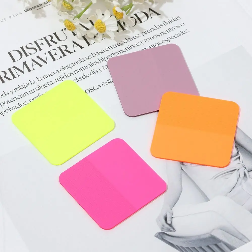 160 Sheets 8 Colors Sticky Notes Notepad Transparent Clear Stickers Morandi Fluorescent Color Note Pads School Stationery