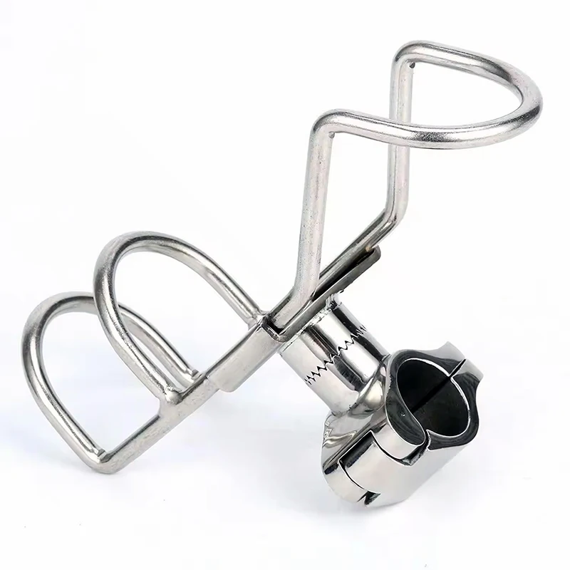 22/25MM Fishing Rod Holder 316 Stainless steel Rail Mount Double Wire Adjustable Clamp on Rod Holder For Boat Yacht Accessories