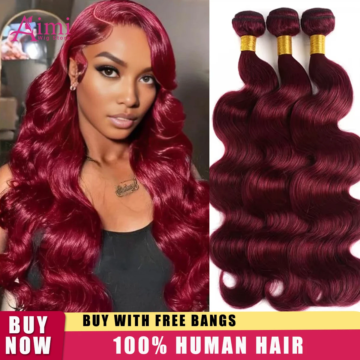 بورجوندي 99j الجسم موجة حزم الشعر البشري 30 بوصة 100% غير المجهزة النبيذ البشري الأحمر حزم الشعر 4/5 حزم لحمة مزدوجة تمديد