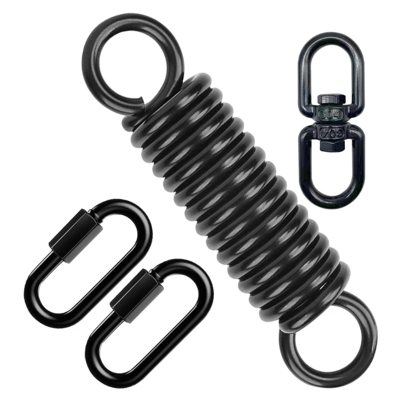 

Качающаяся пружина высокой емкости, 250 кг, стальная конструкция, пружина подвески, 2 карабина, крюк для гамака, уличный,