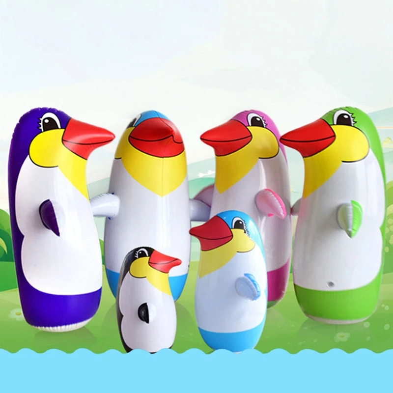 36Cm/45Cm/70Cm PVC Mainan Tiup Kreatif Manusia Hidup Kartun Penguin Tumbler untuk Anak-anak Anak-anak Hadiah Kolam Renang Pantai