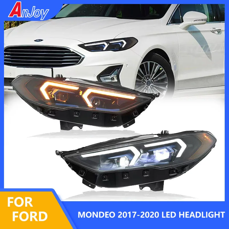 2 Pcs Car Lights for Ford Mondeo Headlights 2017-2020 Mondeo LED Headlight Dynamic Signal Auto Accessories