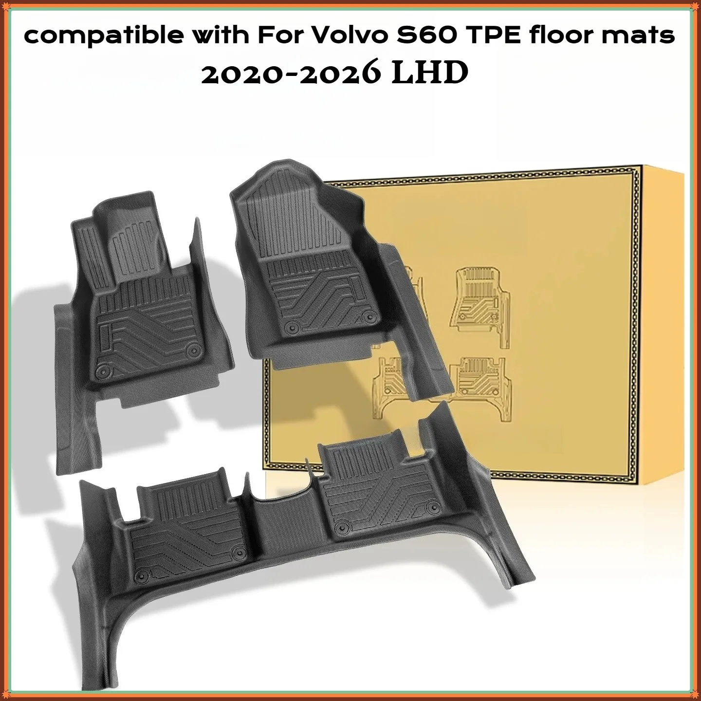 TPE Floor Mats For Volvo S60 2020-2026 LHD Waterproof Custom Fit All-Weather Full Coverage accessories