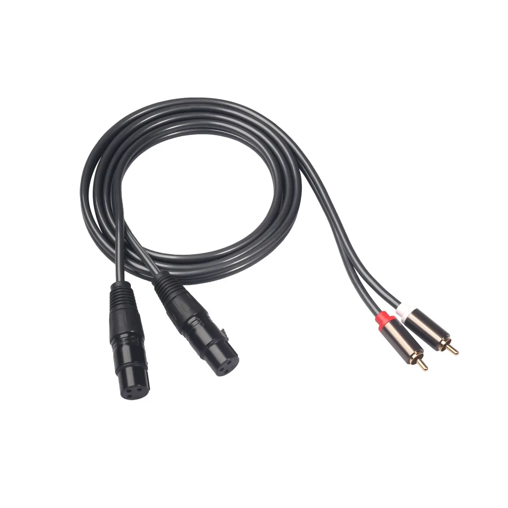 1.5m Dual XLR żeński do podwójnego złącze męskie RCA sygnału Audio kabel krosowy powłoka aluminiowa stopu cynku do głowicy Canon do mikrofonu