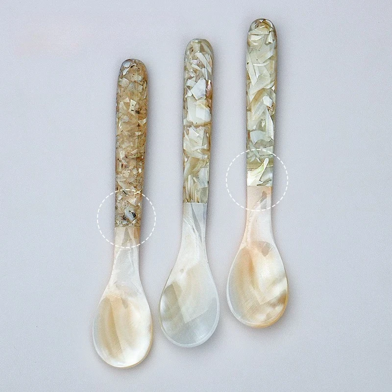 New 14cm Shell Spoon Natural Conch Floral Shell Spoon Salad 1pcsDessert Coffee Specialty Tableware Creative Household Cute