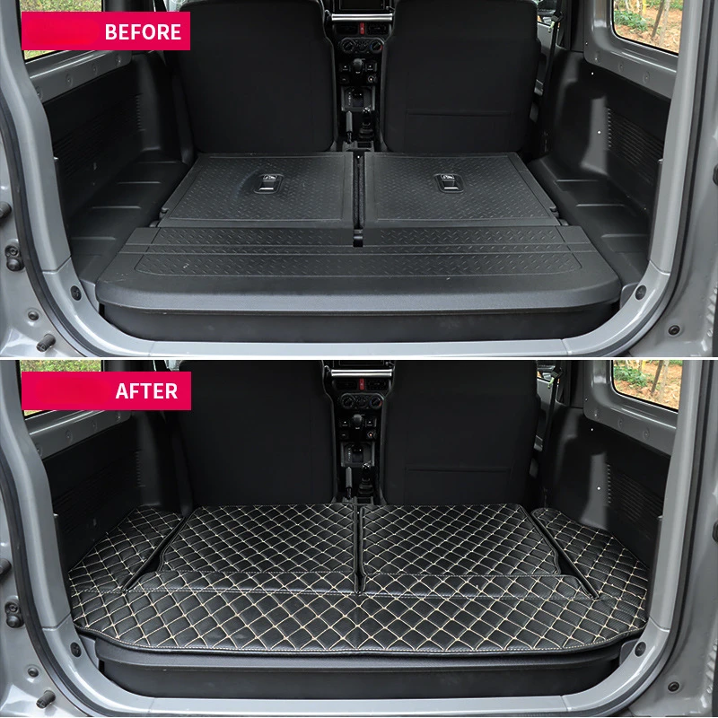Imagen 3: Alfombrilla de equipaje para Jimny 2019-2024 JB64 JB74, forro de carga, bandeja de maletero trasero, alfombrilla de suelo para Suzuki Jimny