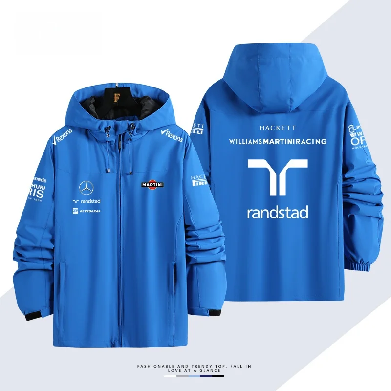

Williams Mercedes F Formula Racing Jaet Men's Tee-in-One Jaet Windproof Polyester Nylon Cosite Fiber Hooded Zipper ...
